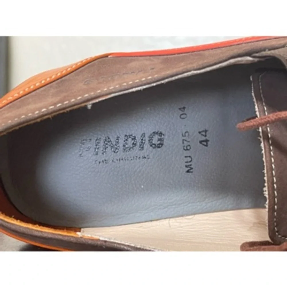Findig Mens Oxford Shoes Orange Gray Lace Up Square Toe 11.5 EUR 44